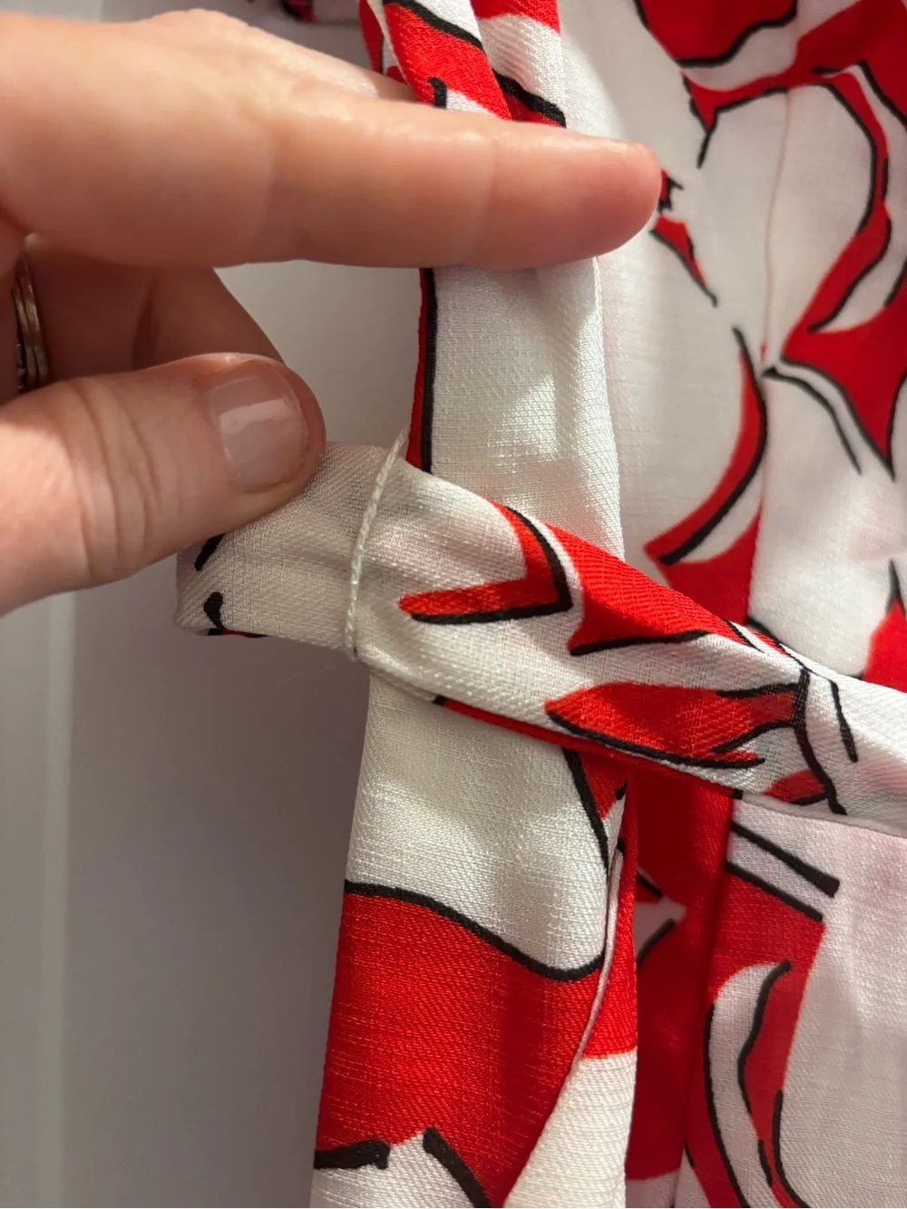 Elevenses Off-Shoulder Red & White Floral Wide-leg Jumpsuit